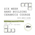 Saturday Morning Six Week Hand Building Pottery Course